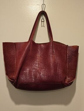 Ampersand As Apostrophe Large Oxblood Red Leather Tote